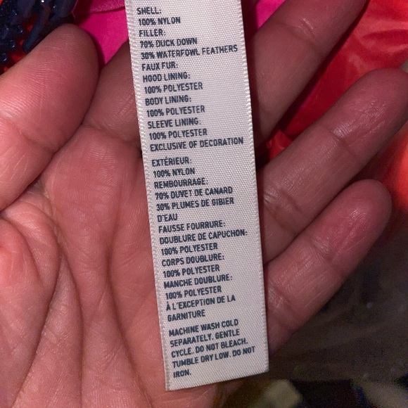 American Eagle Girls Puffer Jacket Coral Size M - Picture 9 of 9